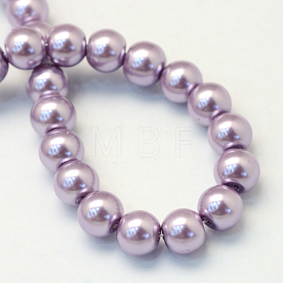 Baking Painted Pearlized Glass Pearl Round Bead Strands X-HY-Q003-4mm-44-1
