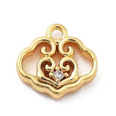 Brass Micro Pave Cubic Zirconia Pendants LS-KK-H511-01G-02-1