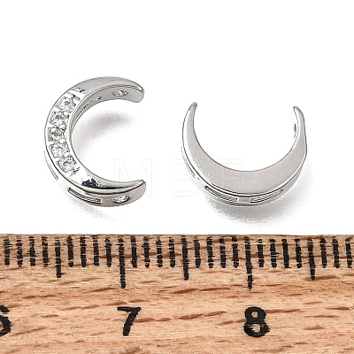Brass Micro Pave Clear Cubic Zirconia Beads CU-CBAC809-01P-1
