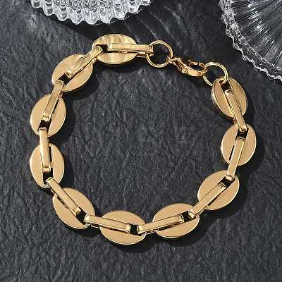 12MM 304 Stainless Steel Oval Link Chain Bracelets SA-CBA2696-13G-1