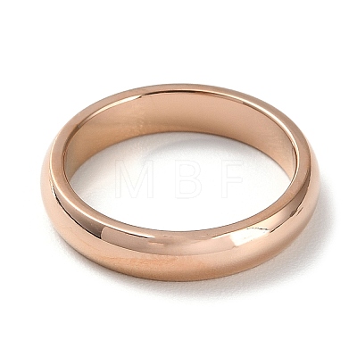 Ion Plating(IP) 304 Stainless Steel Simple Plain Band Finger Ring for Women Men RJEW-F152-03RG-1