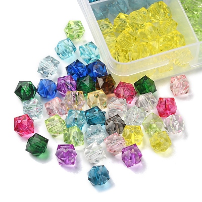 375Pcs 15 Colors Transparent Acrylic Beads TACR-FS0001-41-1