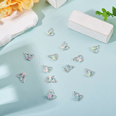 16Pcs 4 Colors Alloy Rhinestone Pendants RB-TA0001-39-1