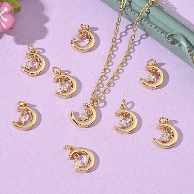 SHEGRACE Brass Micro Pave Cubic Zirconia Pendants XGRQ3D664-464G-1