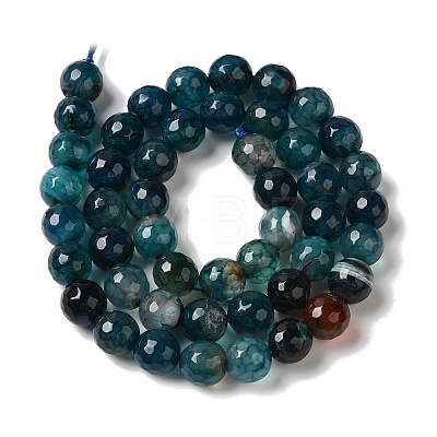 Dyed & Heated Natural Dragon Veins Agate Beads Strands G-P539-A01-16-1