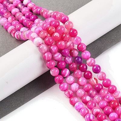 Natural Striped Agate/Banded Agate Beads Strands X-G-H037-A02-02-1