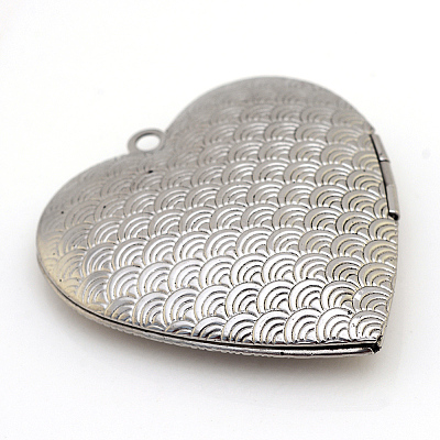 Tarnish Resistant 304 Stainless Steel Photo Locket Pendants X-STAS-S046-08-1