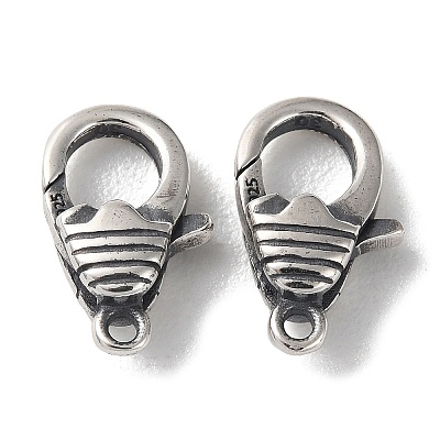 925 Thailand Sterling Silver Lobster Claw Clasps STER-D003-47AS-1