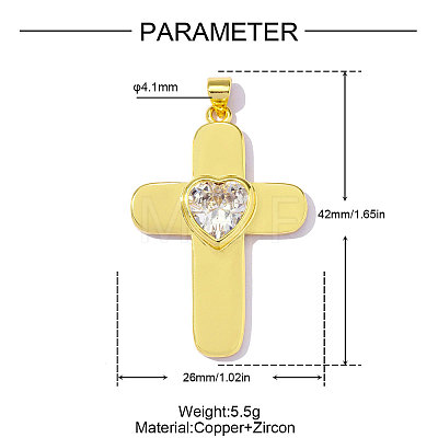 Brass Micro Pave Cubic Zirconia Pendants CU-OY001-88G-01-1
