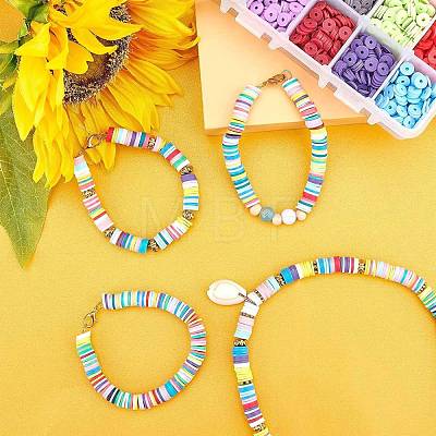 15 Colors Handmade Polymer Clay Beads CLAY-JP0001-02-6mm-1
