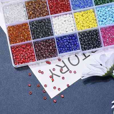 180G 15 Colors Glass Seed Beads SEED-JQ0003-01D-4mm-1