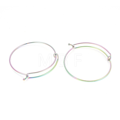 Adjustable Ion Plating(IP) 304 Stainless Steel Expandable Bangle Making BJEW-L604-09M-1