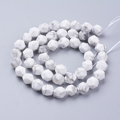 Natural Howlite Beads Strands G-J376-40-8mm-1