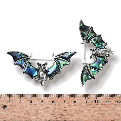 Tibetan Style Alloy Bat Brooches JEWB-A021-01B-AS-1