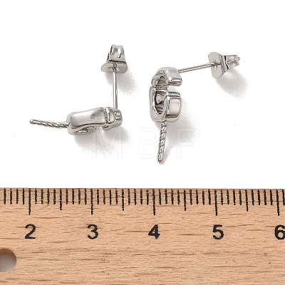 Brass Stud Earrings Findings EJEW-H128-04P-1