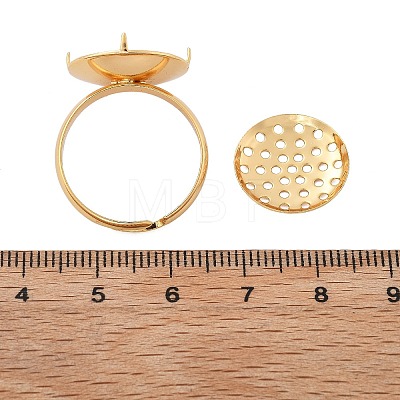 Brass Adjustable Ring Findings KK-K382-15C-G-1