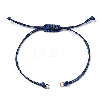 Korean Waxed Polyester Cord Braided Bracelets MAK-T010-03G-1