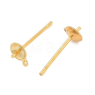 925 Sterling Silver Flat Round Stud Earrings Findings STER-B010-01B-G-1
