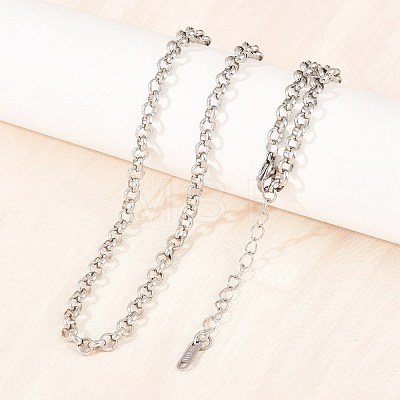 5MM 304 Stainless Steel Rolo Chain Necklaces for Men Women NJEW-H093-07B-P-1
