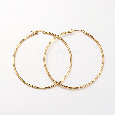 Ion Plating(IP) 304 Stainless Steel Hoop Earrings EJEW-N0016-11G-L-1