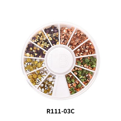 4 Colors Pointed Back Resin Rhinestone Cabochons MRMJ-R111-03C-1
