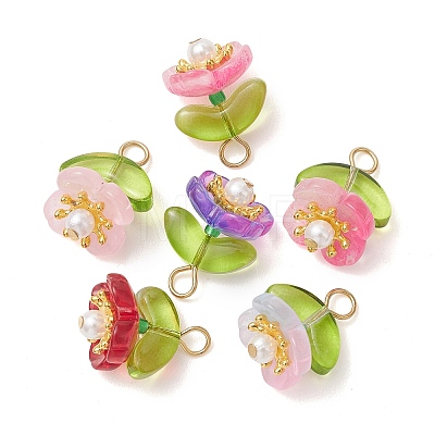 Baking Paint Glass Pendants PALLOY-JF05210-1