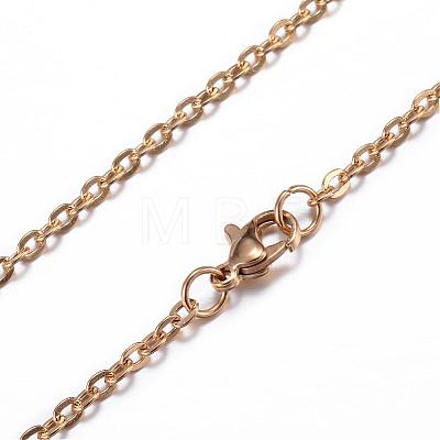 304 Stainless Steel Cable Chain Necklaces NJEW-P147-07G-1