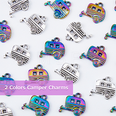 40Pcs 2 Colors Tibetan Style Zinc Alloy Pendants FIND-DC0003-03-1