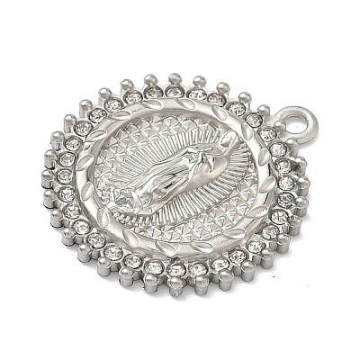 304 Stainless Steel & Rhinestone Pendants STAS-G371-09G-01P-1