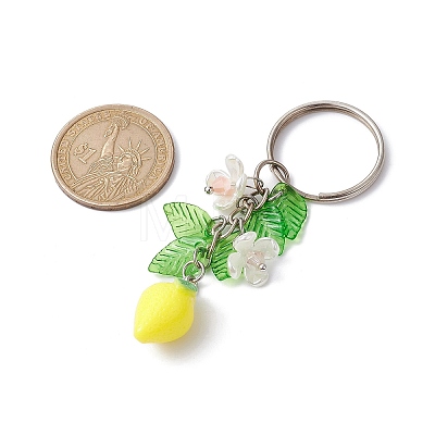 Fruits & Leaf Acrylic Pendant Keychain KEYC-JKC00680-03-1