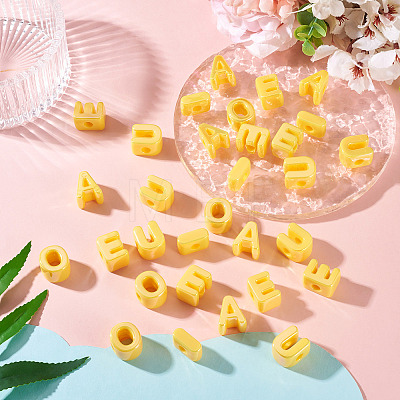 50Pcs 5 Styles UV Plating Opaque Acrylic Beads PACR-TA0001-31B-1