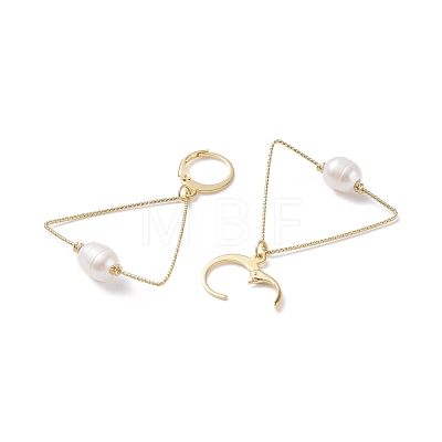 Large Geometry Wire Dangle Hoop Earrings EJEW-JE04724-1