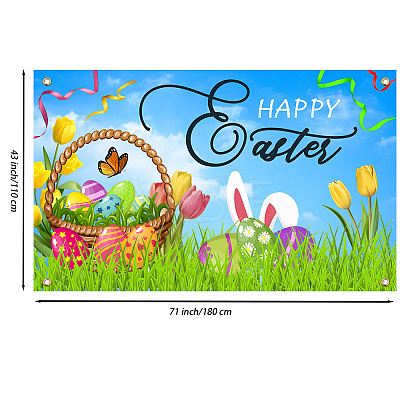 Easter Polyester Hanging Banner Sign AJEW-WH0190-055-1