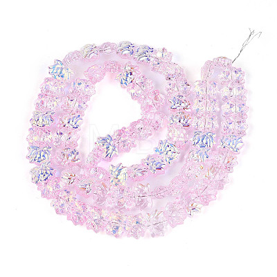 Baking Paint Electroplate Transparent Glass Beads Strands EGLA-N020-04E-1