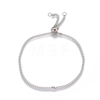 Adjustable 304 Stainless Steel Slider Bracelet/Bolo Bracelets Making MAK-L026-04A-P-1