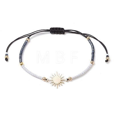 Glass Seed Braided Beaded Bracelets for Women BJEW-MZ00128-01-1