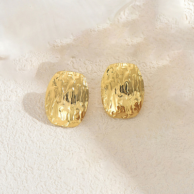 Stainless Steel Textured Stud Earrings EE6947-3-1