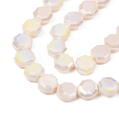 Electroplate Opaque Solid Color Glass Beads Strands EGLA-N002-27-B04-1