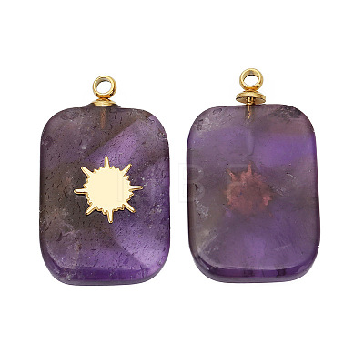 Natural Amethyst Pendants FIND-PW0015-01B-11-1