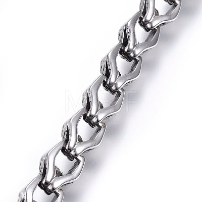 Retro 304 Stainless Steel Bracelets BJEW-L631-11AS-1