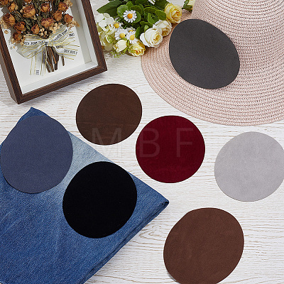 28Pcs 7 Colors Flocking Cloth Fabric Appliques Iron On Patches DIY-CY0003-75-1