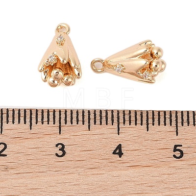 Brass Pendants with Clear Glass Rhinestone KK-N254-66G-1