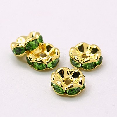 Brass Rhinestone Spacer Beads RSB030NF-10G-1