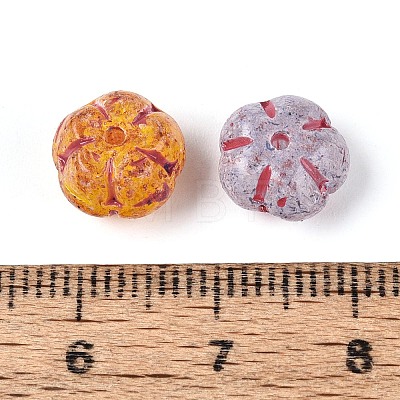 Picasso Baking Paint & Golden Metal Enlaced Glass Beads DGLA-T004-51M-1