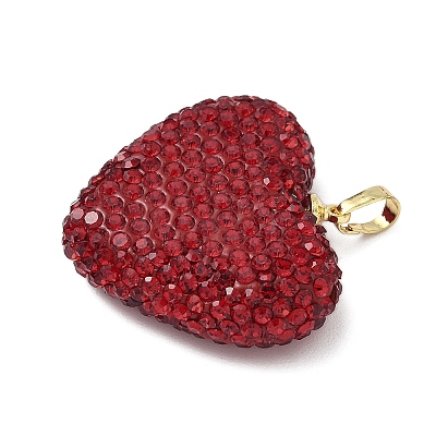 Brass Rhinestone Pendants KK-K293-48D-G-1