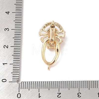 Brass Micro Pave Cubic Zirconia Twister Clasps KK-B100-069G-01-1