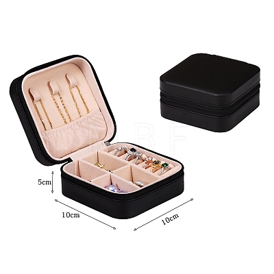 PU Leather Jewelry Zipper Boxes PW-WG57515-15-1