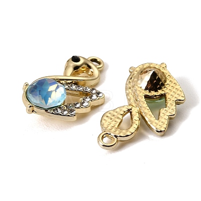 UV Plating Alloy Glass Pendants FIND-K032-29G-1