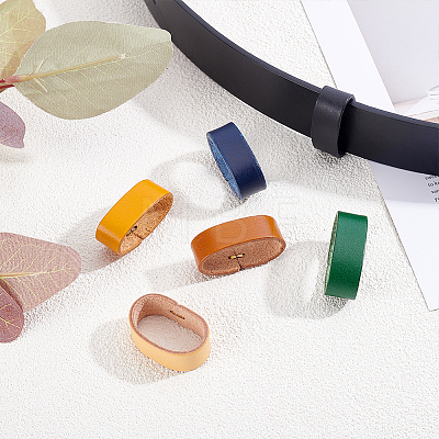 6Pcs 6 Colors Cowhide Belt Loop Keepers FIND-PH0061-97-1