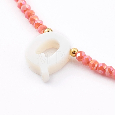 Natural Shell Letter Pendant Necklaces NJEW-JN03349-02-1